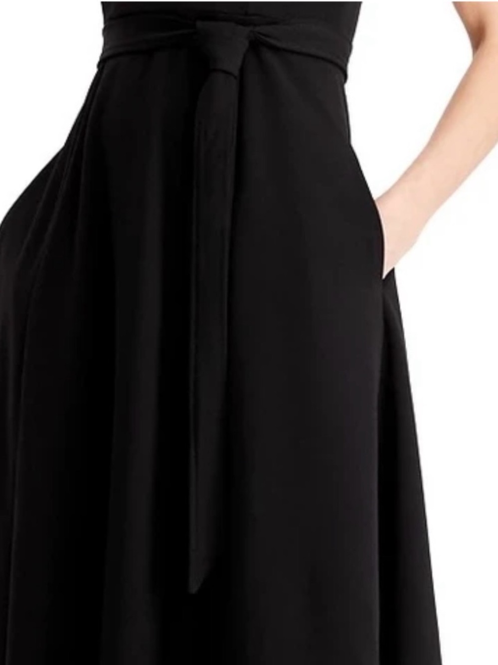 NWOT! Calvin Klein Women's Belted Midi Fit Flare Cocktail Dress Black Sz 8 - Picture 7 of 9